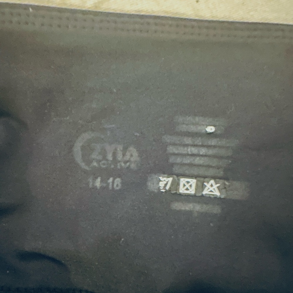 Black Ziya Active Leggings 14 16 EUC